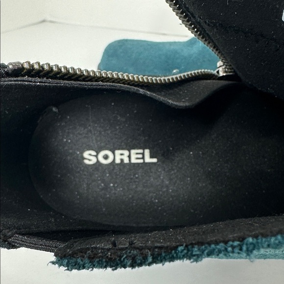 Sorel Joan of Arctic Wedge II Side Zip Boots Blue Suede Womens Size US 9 EU 40 - Picture 12 of 14